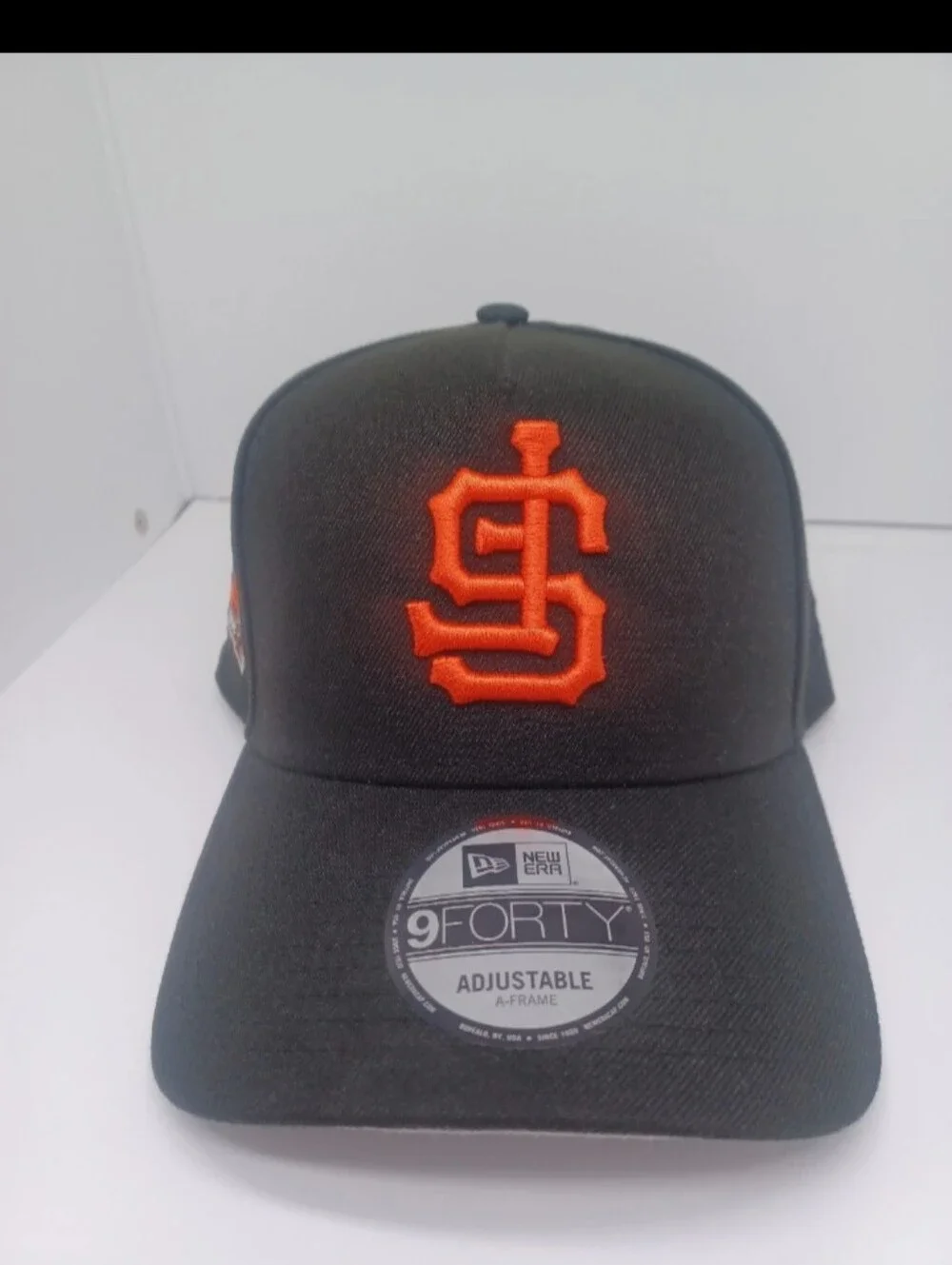 New Era Upside Down SF Giants Black 9Forty A-Frame Snapback Hat Cap Cooperstown
